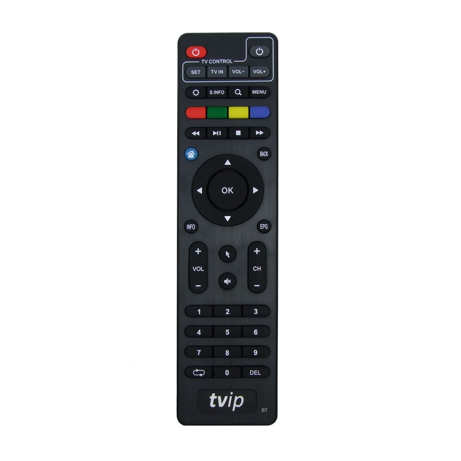Fernbedienung für TVIP IPTV Boxen v.4xx v.6xx mit Bluetooth Funktion Schwarz Fernbedienung für TVIP IPTV Boxen v.4xx v.6xx mit Bluetooth Funktion Schwarz