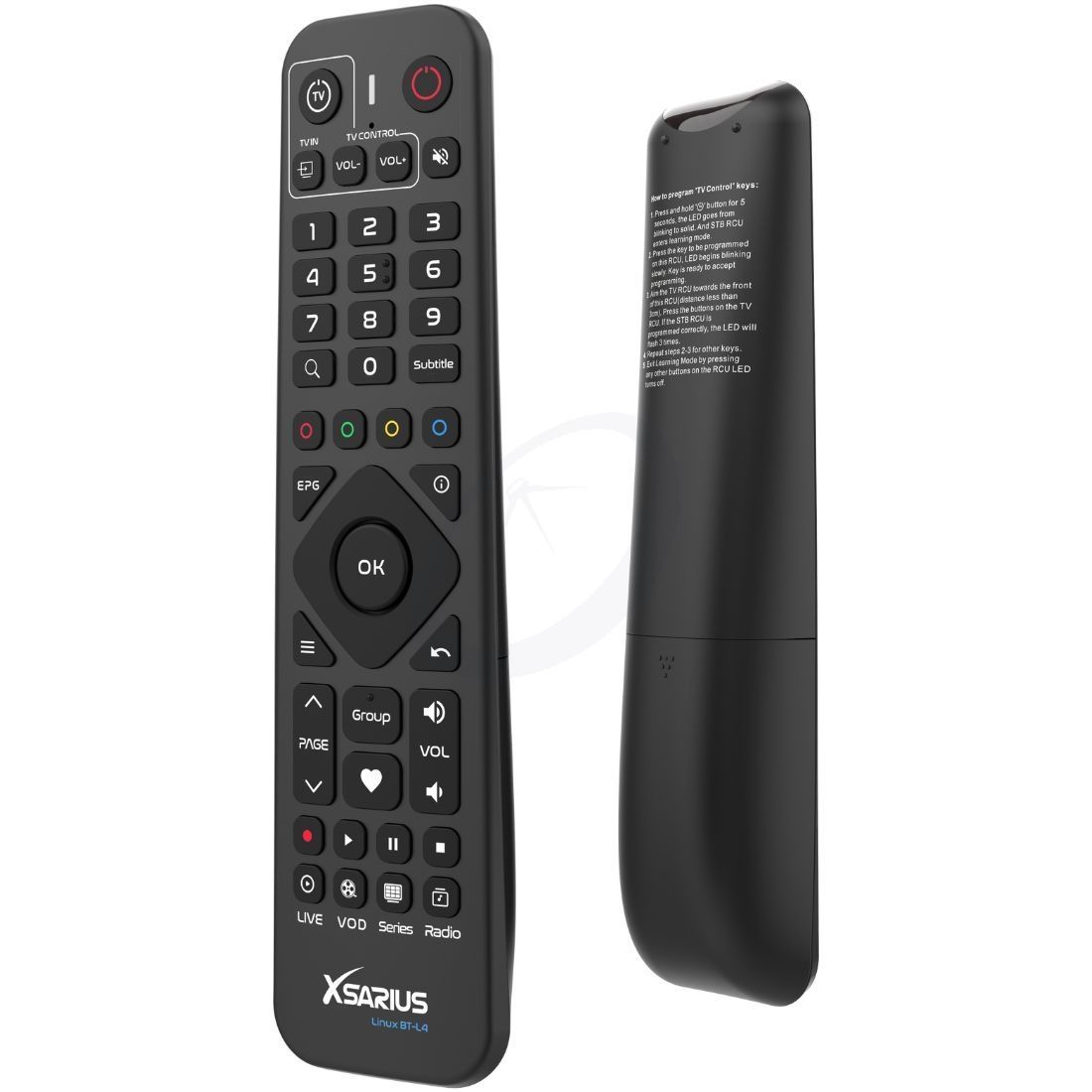 Xsarius Sniper 2-Serie BT-L4 RCU IR- und Bluetooth-Fernbedienung mit Hintergrundbeleuchtung Xsarius Sniper 2-Serie BT-L4 RCU IR- und Bluetooth-Fernbedienung mit Hintergrundbeleuchtung