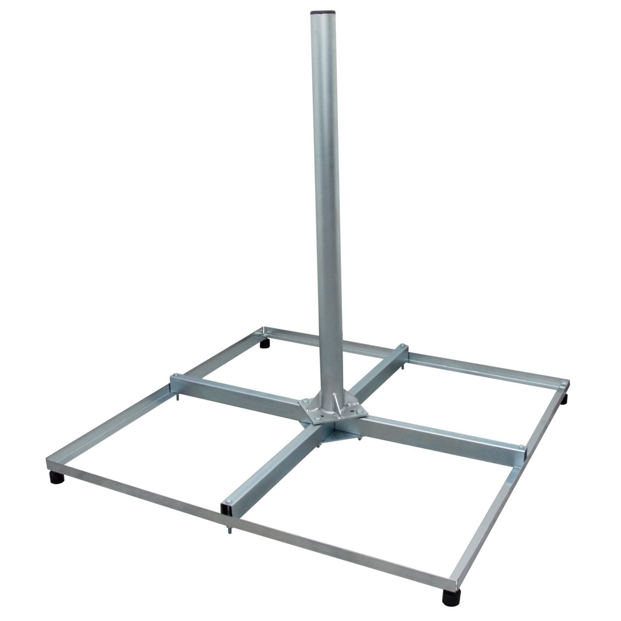 FLACHDACHSTÄNDER / BALKONSTÄNDER PROFI 4X 50X50CM STAHL 1M MAST 60MM FLACHDACHSTÄNDER / BALKONSTÄNDER PROFI 4X 50X50CM STAHL 1M MAST 60MM