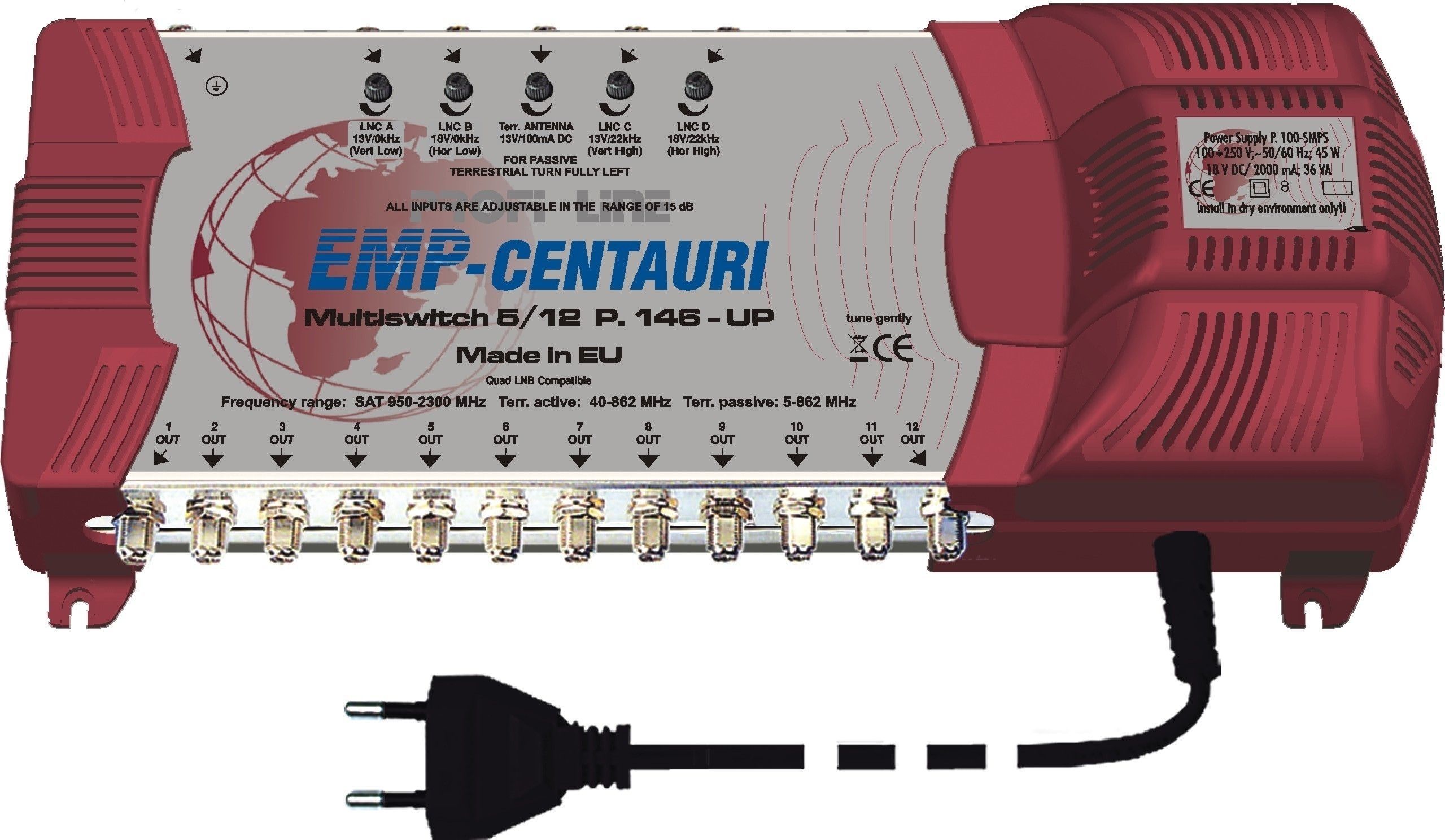 EMP Profi-Line Multischalter MS5/12 PIU-5 (P.146-UP) mit Netzteil EMP Profi-Line Multischalter MS5/12 PIU-5 (P.146-UP) mit Netzteil