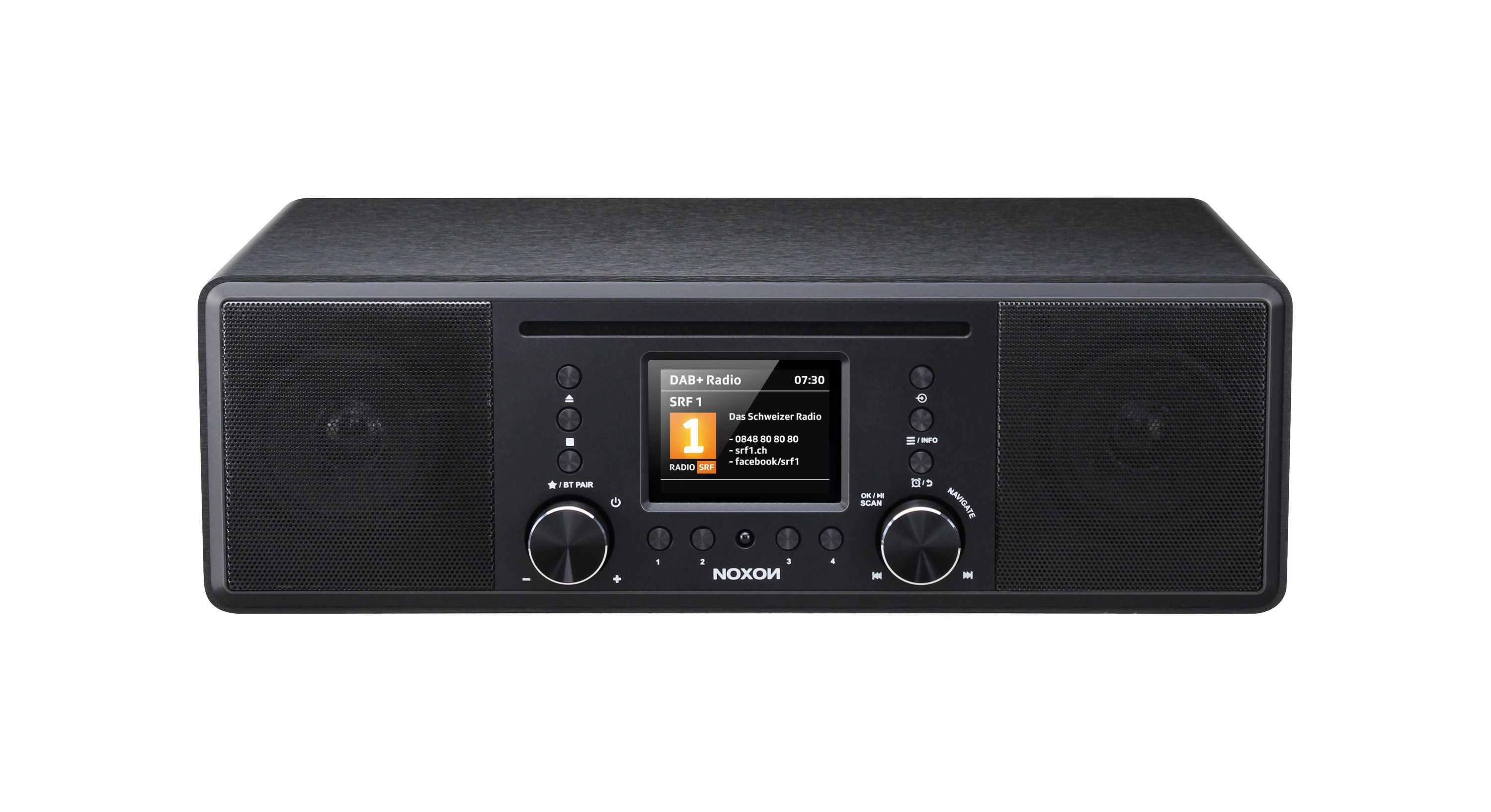Noxon Furka Schwarz - DAB+, CD, UKW, Bluetooth, USB, Aux In, Stereo, Kopfhöreranschluss Noxon Furka Schwarz - DAB+, CD, UKW, Bluetooth, USB, Aux In, Stereo, Kopfhöreranschluss