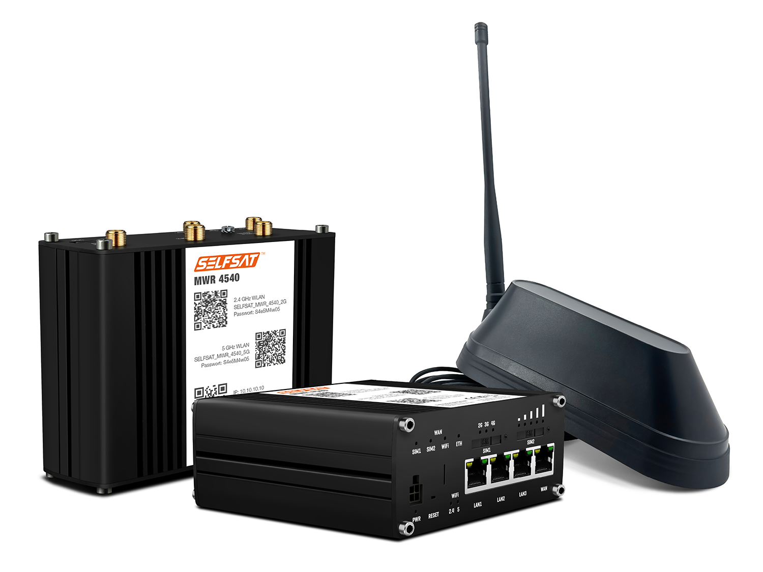 SELFSAT MWR 4540 4G Cat 6 WLAN Router bis 300 Mbps inkl. SHARK 5G Antenne schwarz SELFSAT MWR 4540 4G Cat 6 WLAN Router bis 300 Mbps inkl. SHARK 5G Antenne schwarz