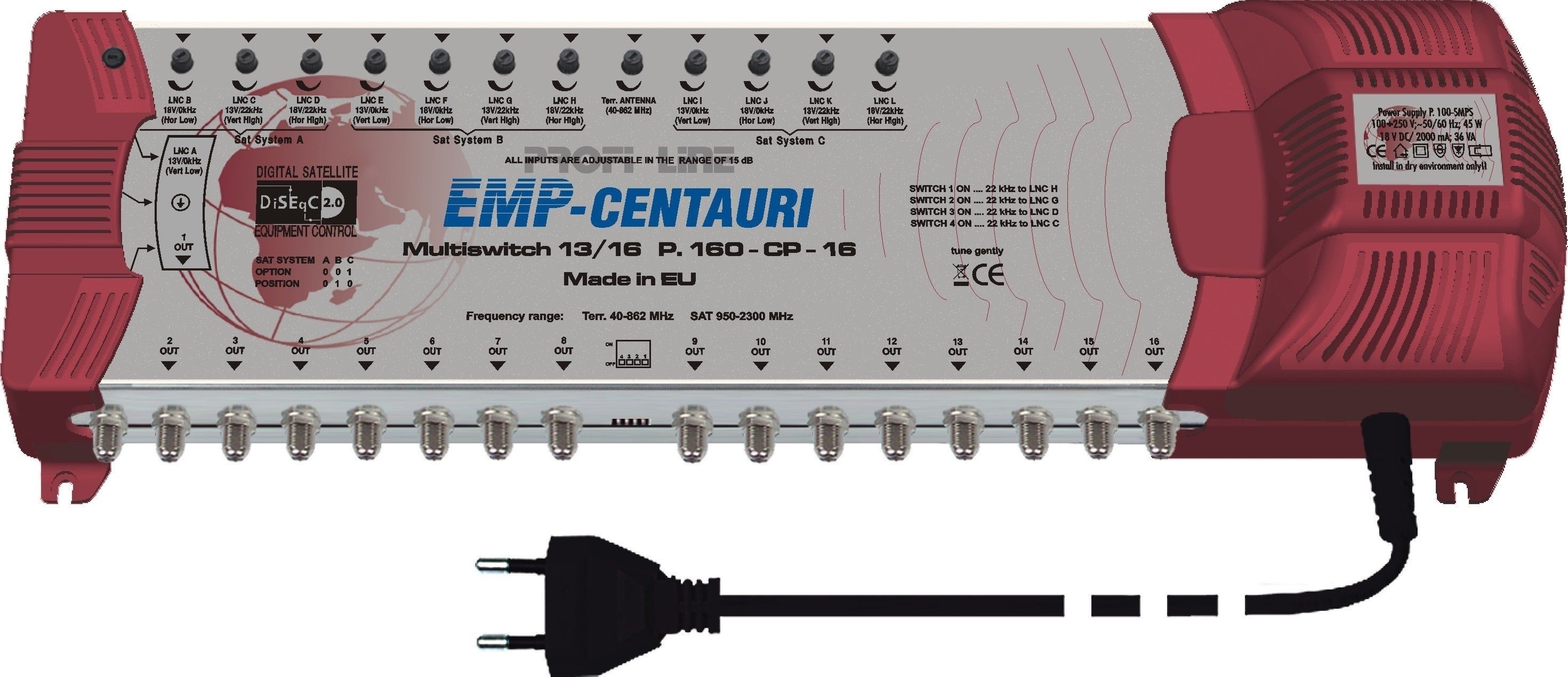 EMP ProfiLine Multischalter MS 13/16 PIU-6 V10 mit Netzteil EMP ProfiLine Multischalter MS 13/16 PIU-6 V10 mit Netzteil
