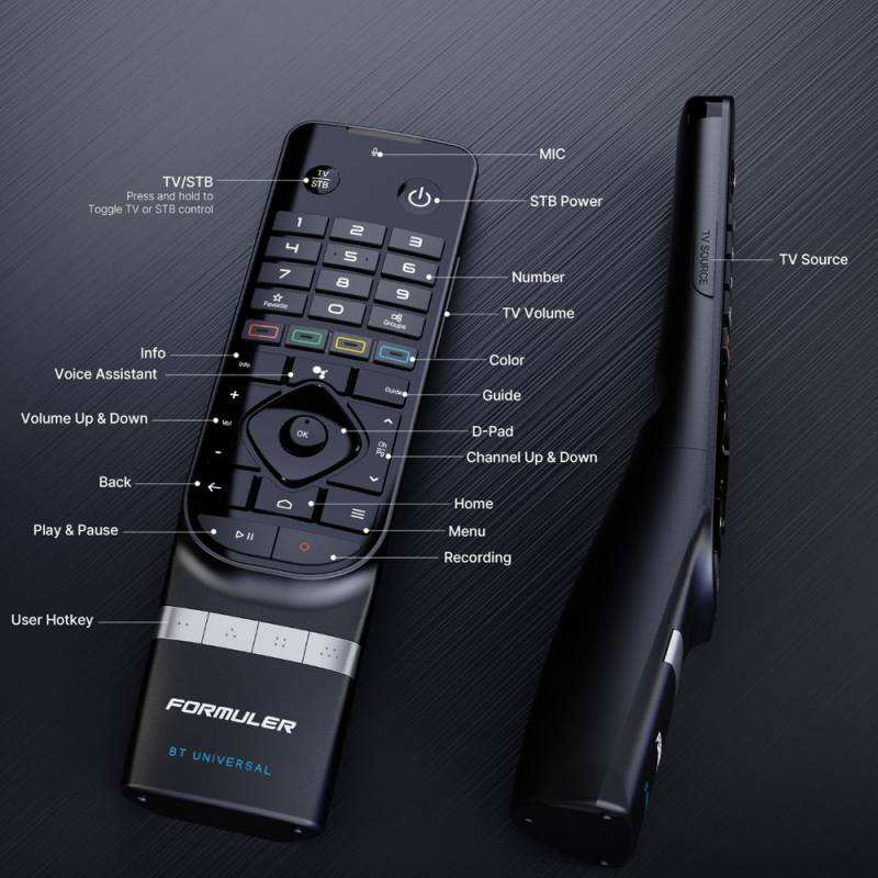 Formuler GTV-BT3 – Bluetooth Fernbedienung mit hintergrundbeleuchteten Tasten und Sprachassistent