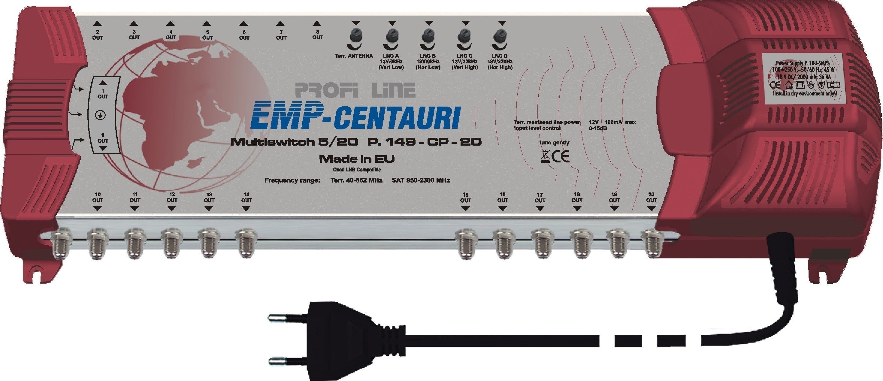 EMP Profi-Line Multischalter MS 5/20 PIU-6 mit Netzteil EMP Profi-Line Multischalter MS 5/20 PIU-6 mit Netzteil
