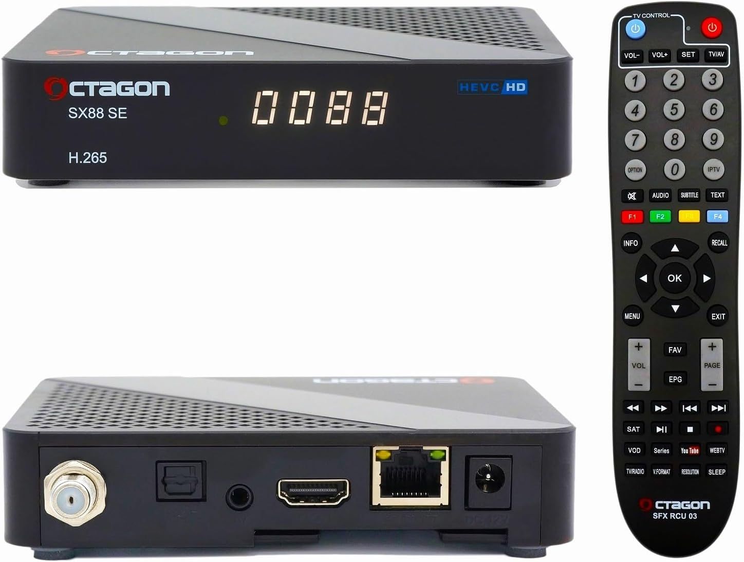 Octagon SX88 SE V2 Full HD Sat IP-Receiver (DVB-S2, Kartenleser, USB, HDMI, Schwarz) Octagon SX88 SE V2 Full HD Sat IP-Receiver (DVB-S2, Kartenleser, USB, HDMI, Schwarz)