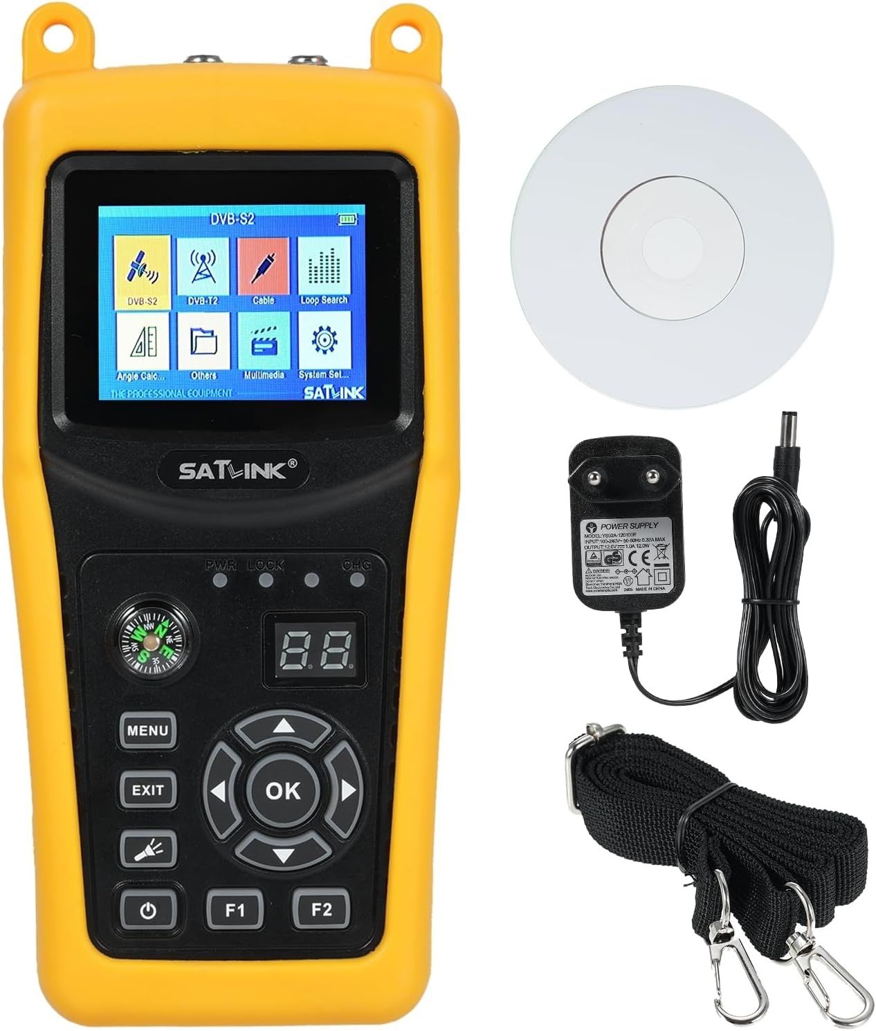 Satlink ST-5032 DVB-S2/S ISDB-T J83B Digitaler Satellitensignalfinder 950 bis 2150 2,4-Zoll-TFT-LCD- Satlink ST-5032 DVB-S2/S ISDB-T J83B Digitaler Satellitensignalfinder 950 bis 2150 2,4-Zoll-TFT-LCD-