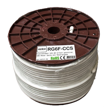 Venton Koaxial Sat Kabel RG6F-KU 140dB 5-fach geschirmt High Quality 100m Venton Koaxial Sat Kabel RG6F-KU 140dB 5-fach geschirmt High Quality 100m