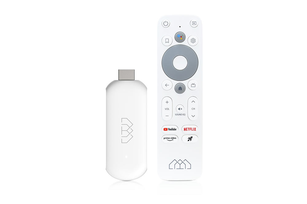 Homatics Stick HD Android TV Mediaplayer Stick Weiß (Full HD, HDMI, 5GHz WiFi, Sprachfernbedienung)
