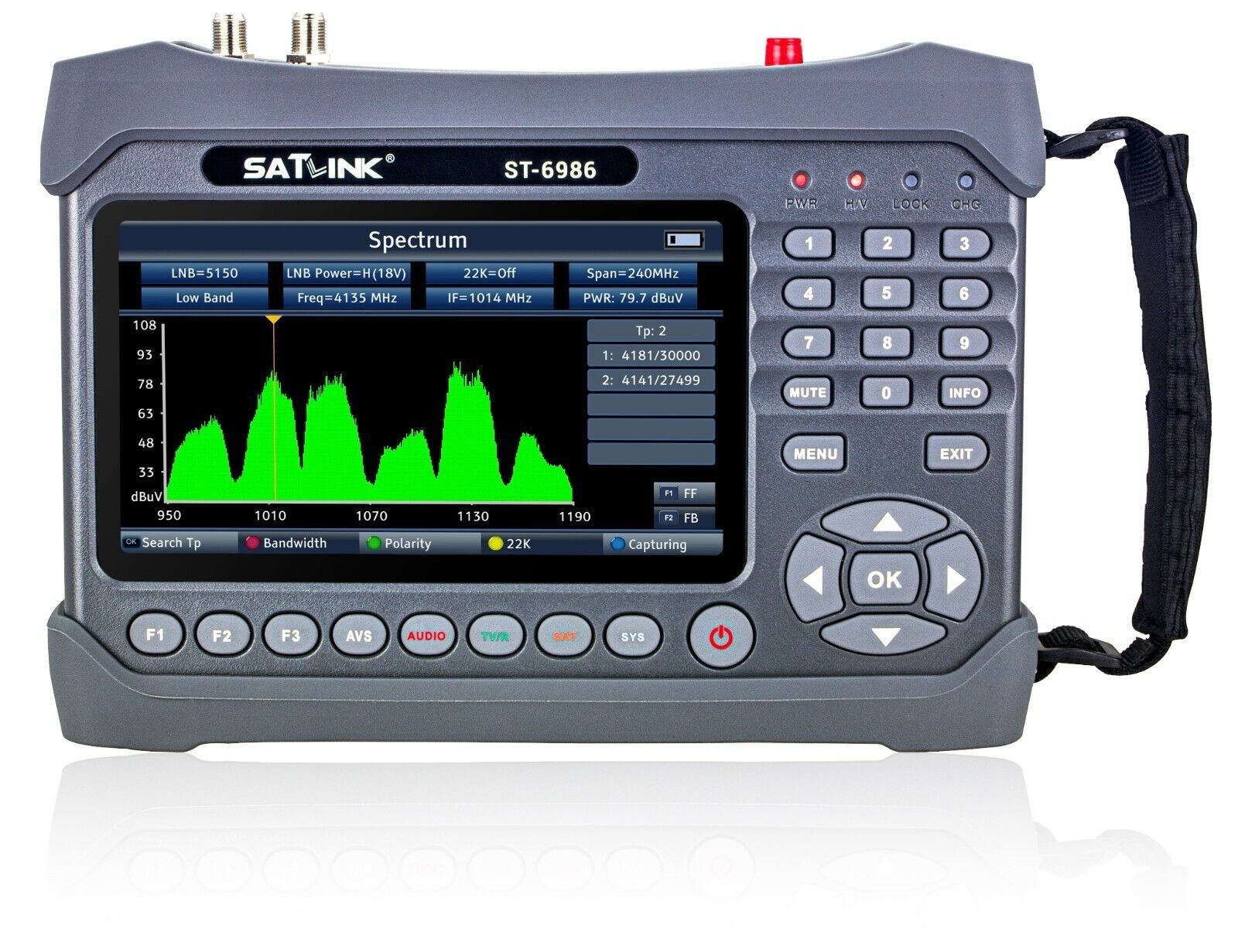 SATLINK ST-6986 DVB-S/S2X/T/T2/C,MPEG-2,H.264/AVC,H.265/HEVC(10 Bit) Combo Meter SATLINK ST-6986 DVB-S/S2X/T/T2/C,MPEG-2,H.264/AVC,H.265/HEVC(10 Bit) Combo Meter
