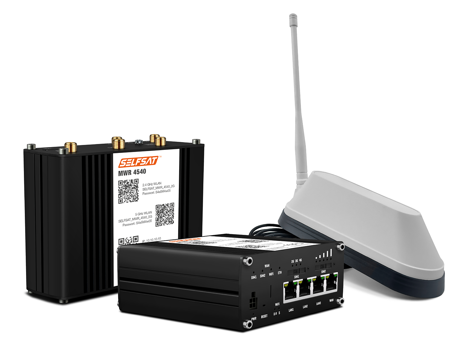 SELFSAT MWR 4540 4G Cat 6 WLAN Router bis 300 Mbps inkl. SHARK 5G Antenne weiß SELFSAT MWR 4540 4G Cat 6 WLAN Router bis 300 Mbps inkl. SHARK 5G Antenne weiß