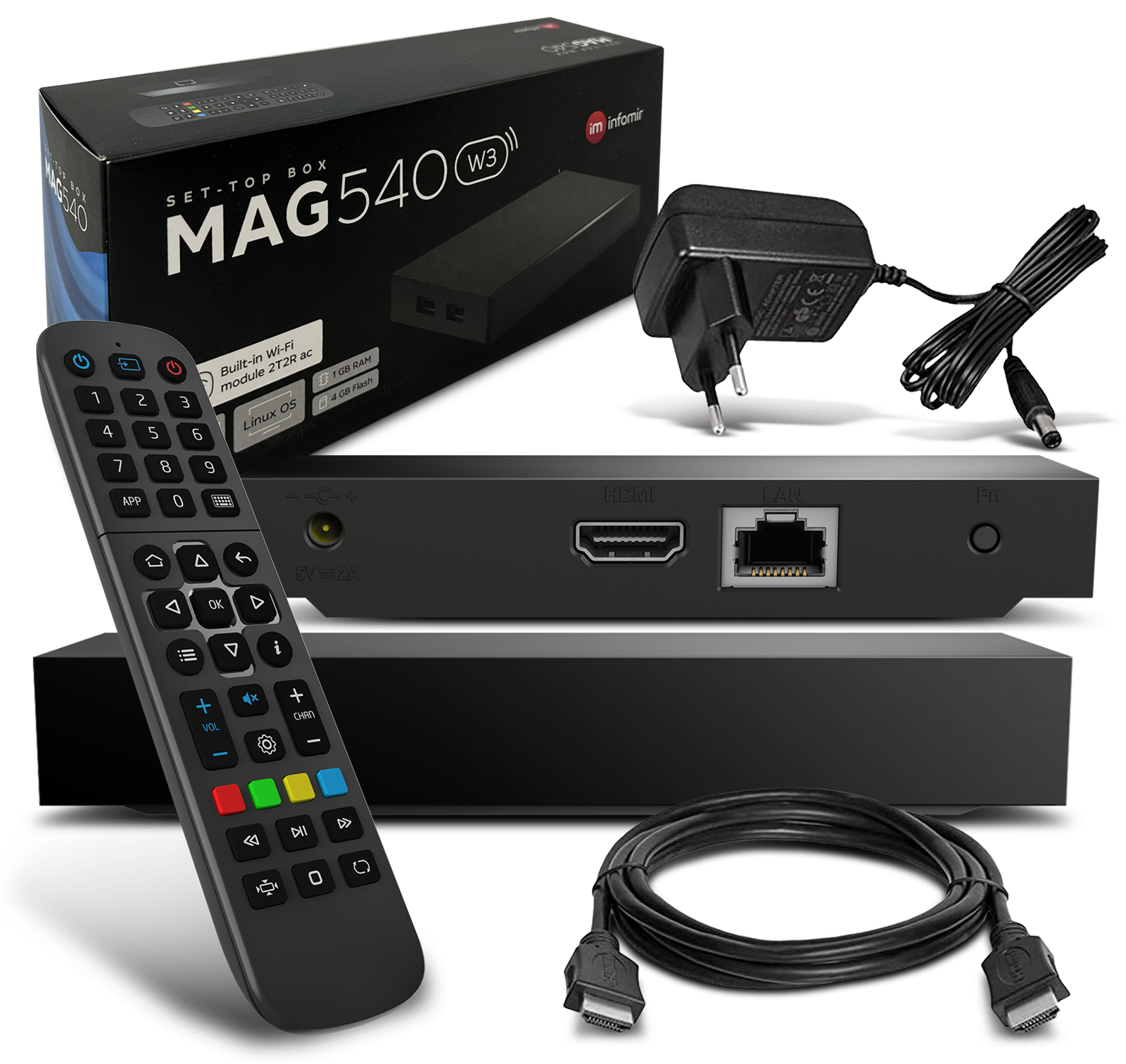 MAG 540w3 IPTV Set Top Box 1GB RAM 4K HEVC H 265 Unterstützung Linux WLAN integriert MAG 540w3 IPTV Set Top Box 1GB RAM 4K HEVC H 265 Unterstützung Linux WLAN integriert