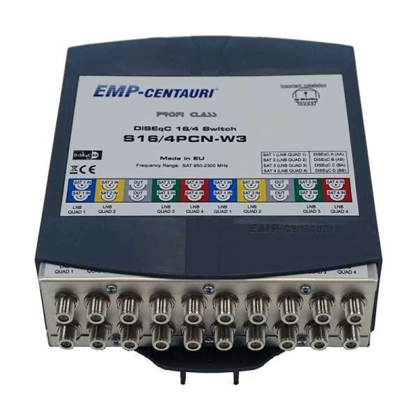 EMP Centauri Profi-Line S16/4PCN-W3 DiSEqC 2.0 Schalter 16 Eingang/4 Ausgang EMP Centauri Profi-Line S16/4PCN-W3 DiSEqC 2.0 Schalter 16 Eingang/4 Ausgang
