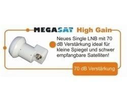 Megasat High Gain Single LNB 0.1dB 70dB Megasat High Gain Single LNB 0.1dB 70dB