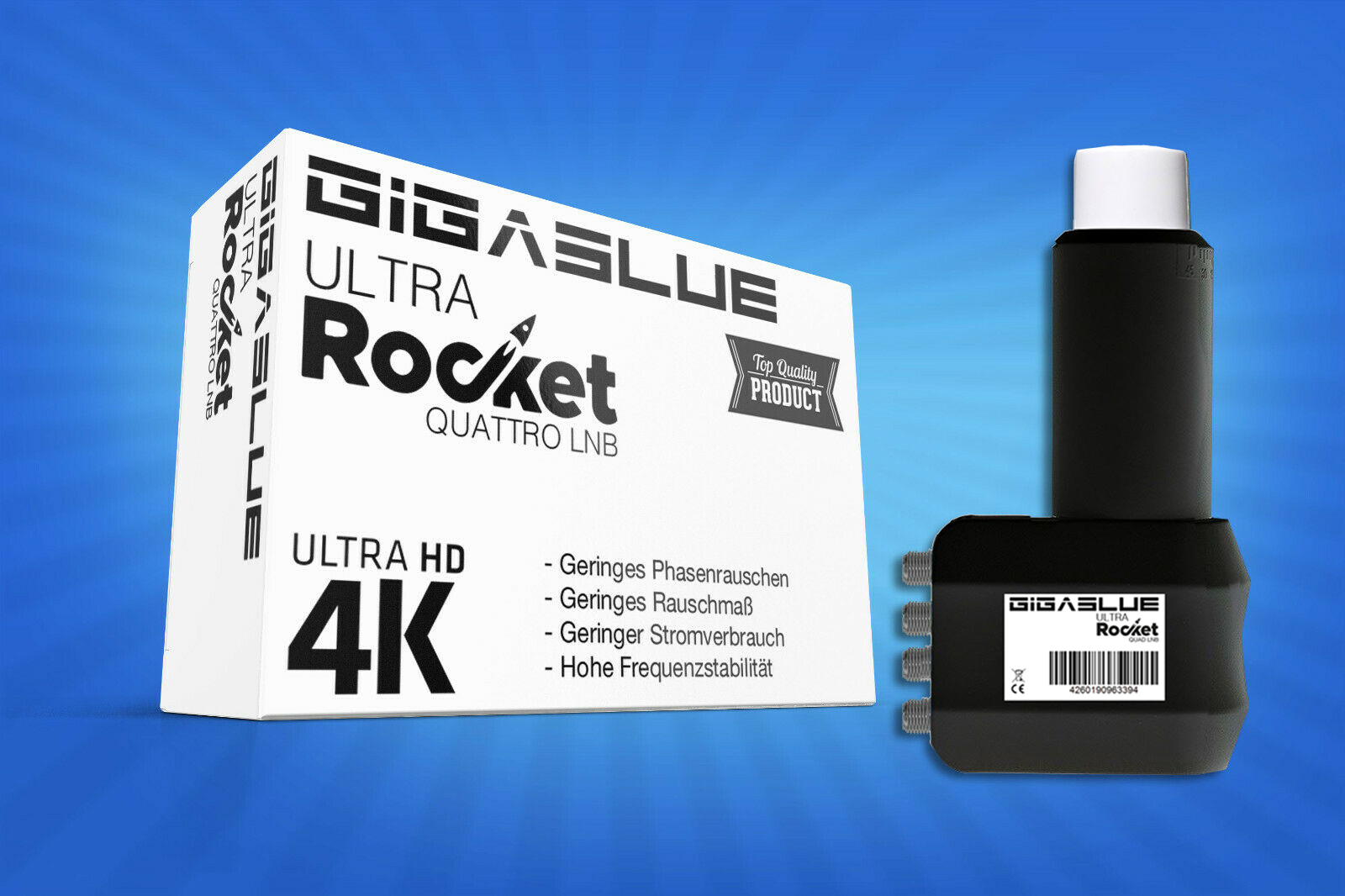 Gigablue Ultra Rocket Quattro Multifeed LNB 40mm Feed 0.1dB FullHD Gigablue Ultra Rocket Quattro Multifeed LNB 40mm Feed 0.1dB FullHD