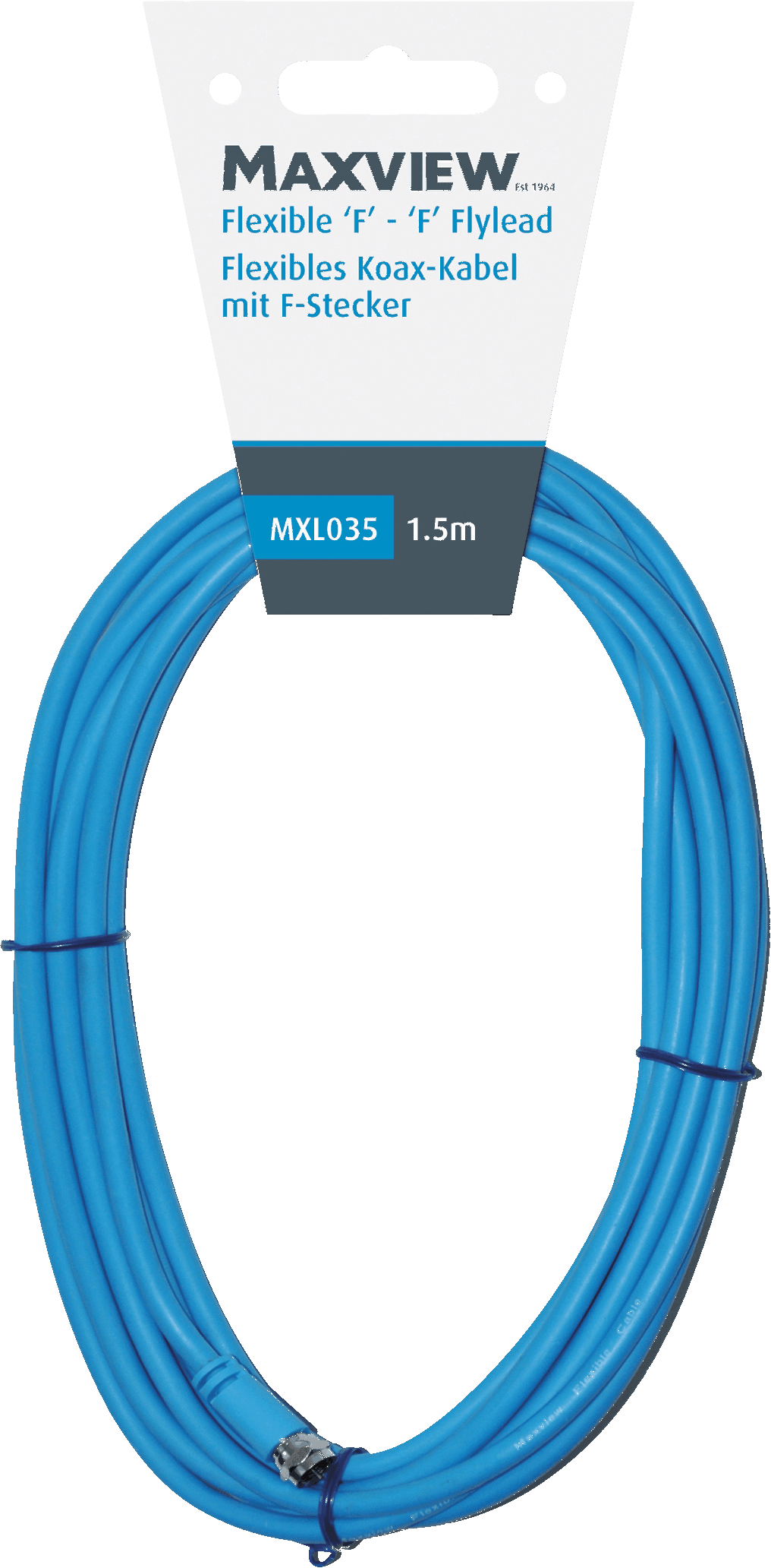 Maxview flexibles Sat-Kabel mit F-Anschlüssen 1,5m Maxview flexibles Sat-Kabel mit F-Anschlüssen 1,5m