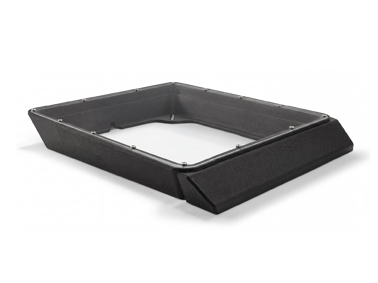 Flat Mount ASA mit Plexiglas schwarz und Windabweiser für STARLINK MINI