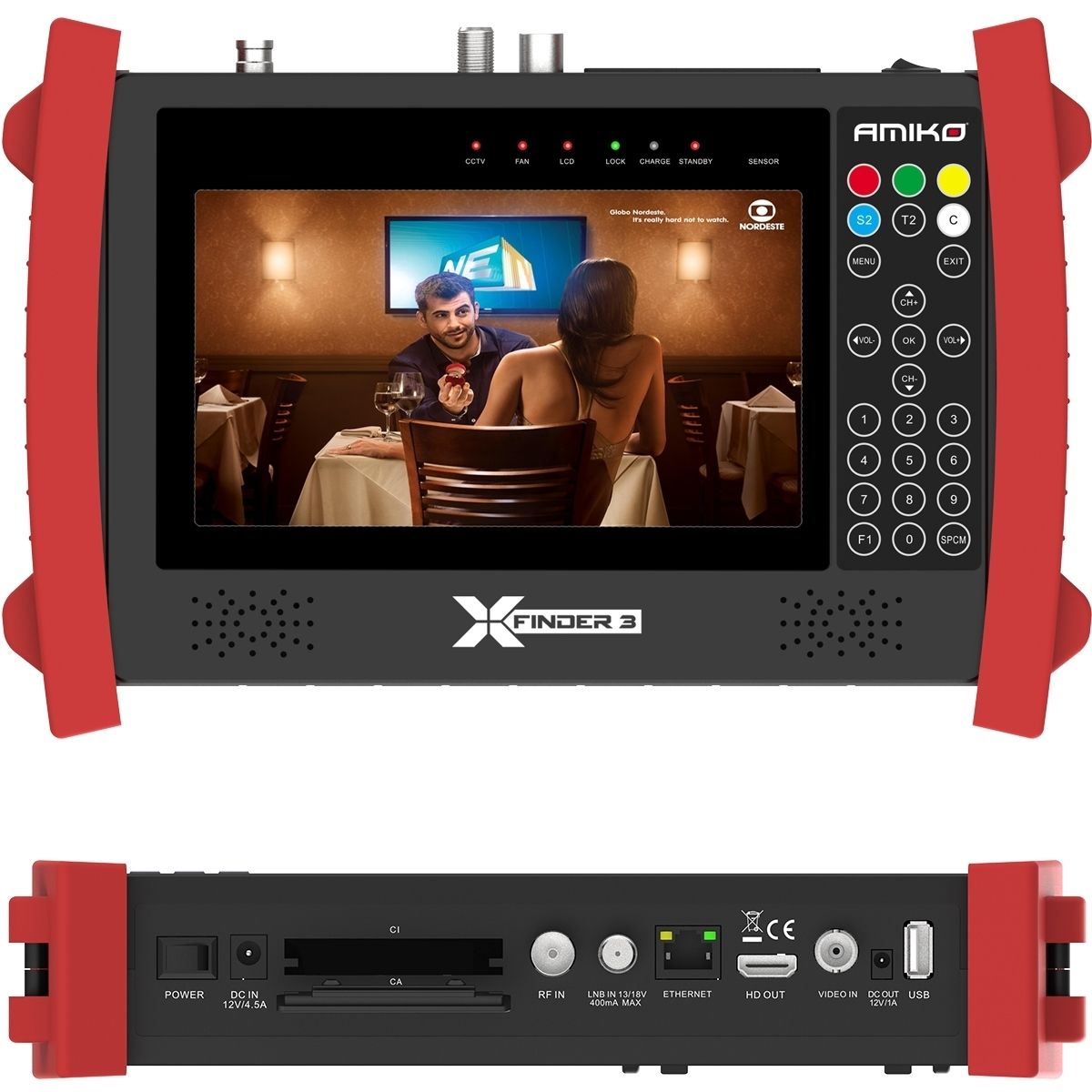 Amiko X-Finder 3 HD DVB-S/S2 + C/T/T2 Satfinder LCD Display Messgerät Akku Amiko X-Finder 3 HD DVB-S/S2 + C/T/T2 Satfinder LCD Display Messgerät Akku